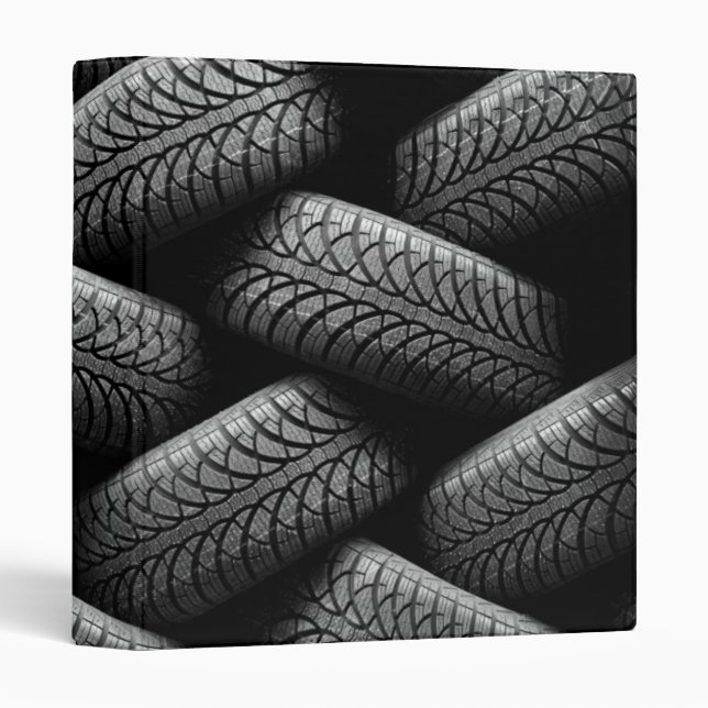 Black Car Tires Binder (Front/Spine)