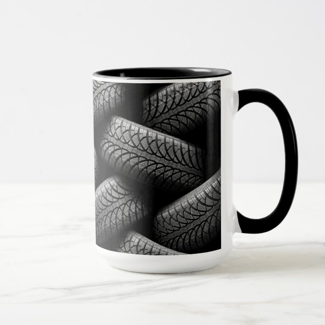 Black Car Tires Mug (Right)