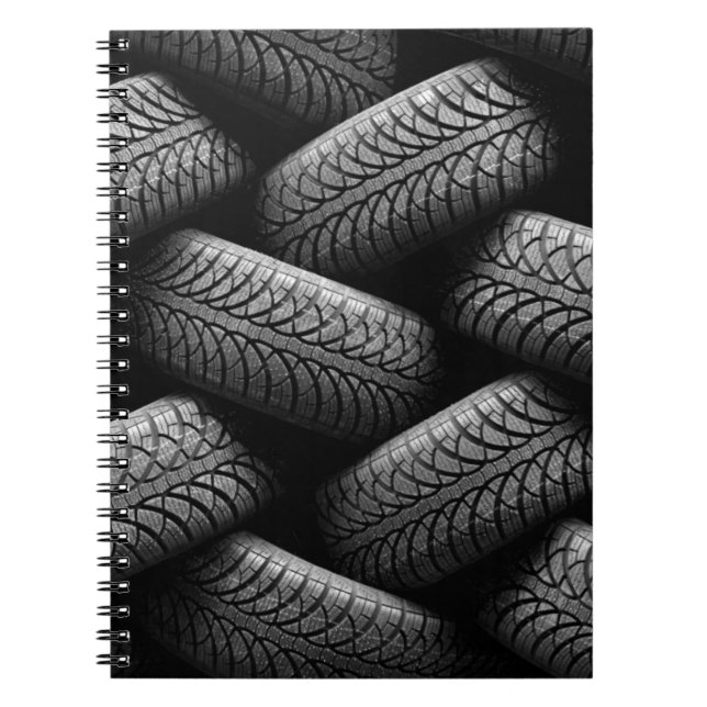 Black Car Tires Notebook (Front)