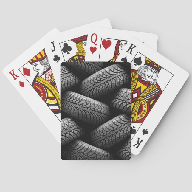 Black Car Tires Playing Cards (Back)