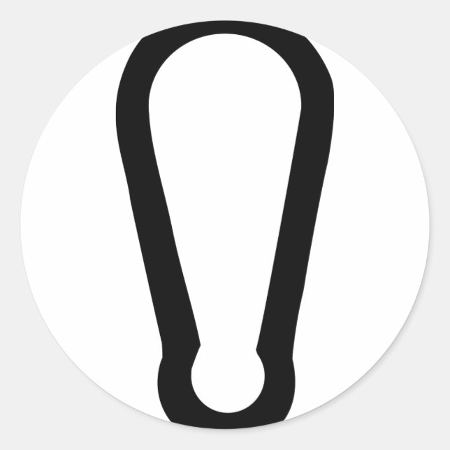 black carabiner icon classic round sticker (Front)