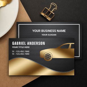 Black Carbon Fibre Gold Luxury Car Hire Chauffeur Business Card