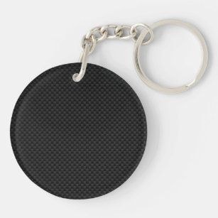 Black Carbon Fibre Print Keychain