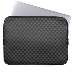Black Carbon Fibre Style Print Background Laptop Sleeve