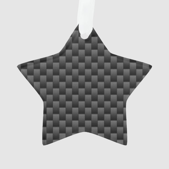 Black Carbon Fibre Style Print Background Ornament (Back)
