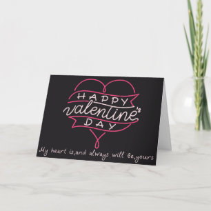 Black card with Happy Valentine's Day