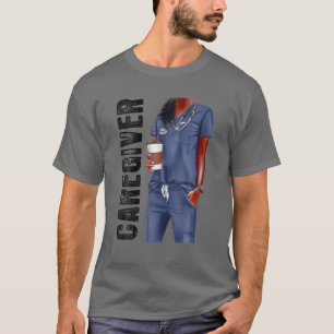 Black Caregiver Afro Love Melanin African American T-Shirt
