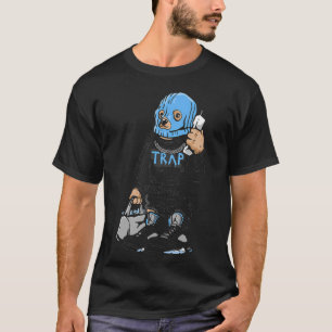 Black Carolina 5 AJ5 Trap Bear Graphic T-Shirt