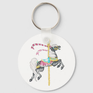 Black Carousel Horse Keychain