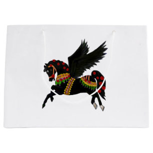 Black Carousel Pegasus Gift Bag
