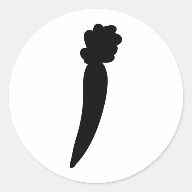 black carrot icon classic round sticker (Front)