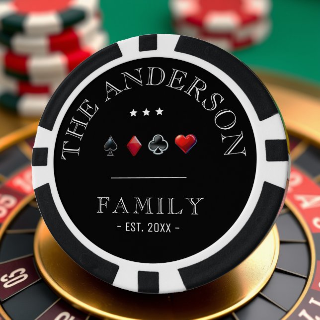Black Casino Card Suit Family Wedding Poker Chips (Creator Uploaded)