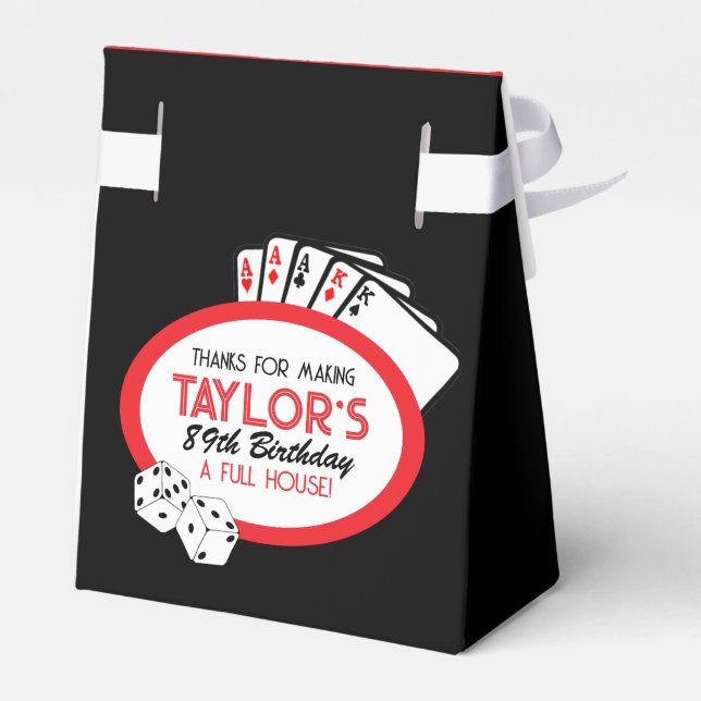 Black Casino Poker Birthday Party Favour Boxes (Back Side)