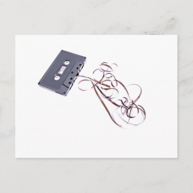 black cassette tape postcard (Front)