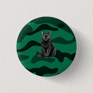 Black Cat 1 Inch Round Button