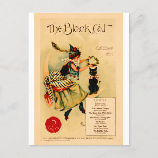 Black Cat 1 , Vintage Poster Postcard