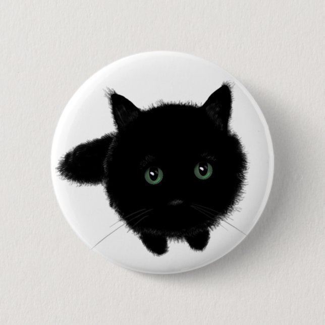 Black Cat 2 Inch Round Button (Front)
