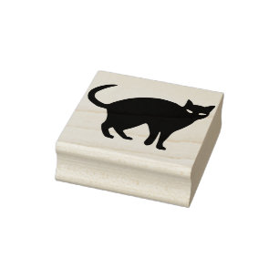 Black cat 2 silhouette art stamp