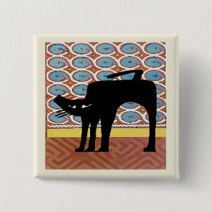 Black Cat, add text 2 Inch Square Button