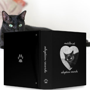 Black Cat Adoption Records Pet Photo Binder