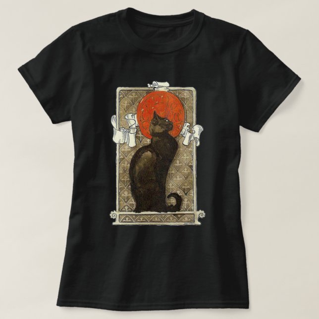 Black Cat, Alexandre Steinlen T-Shirt (Design Front)
