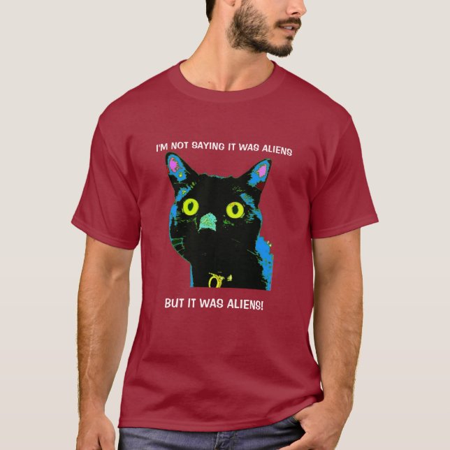 Black Cat Aliens! t-shirt (Front)