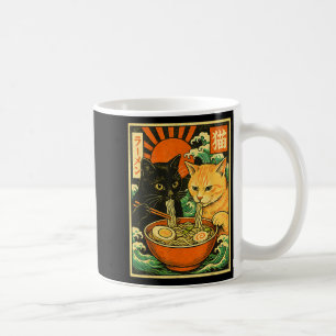 Black Cat &amp; Orange Cat Slurping Ramen Japanese Coffee Mug