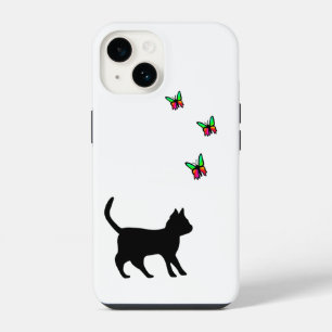Black Cat and Butterfly iPhone 14 Case