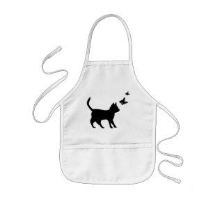 Black Cat and Butterfly Kids Apron