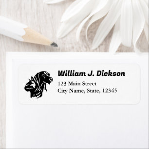 black cat and dog faces with personalized name