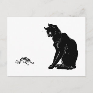 Black Cat and Frog, Alexandre Steinlen Postcard