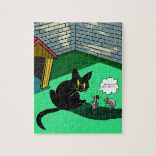 Black Cat and Mice Retro Cartoon Comic Jigsaw Puzz Puzzle