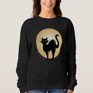 Black Cat And Moon Awesome Cat Lovers Cat Mom Cat Sweatshirt