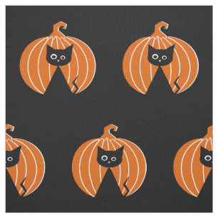 Black Cat {and} Pumpkin Fabric