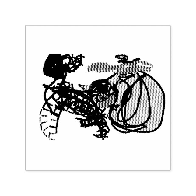 Black Cat and Pumpkin  love  Self-inking Stamp (Design)