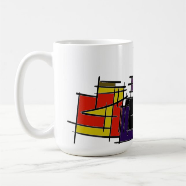 Black cat and pumpkins coffee mug (Left)