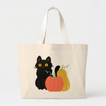 Black cat and Pumpkins