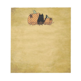 Black Cat And Pumpkins Notepad