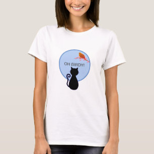 Black Cat and Red Bird T-Shirt