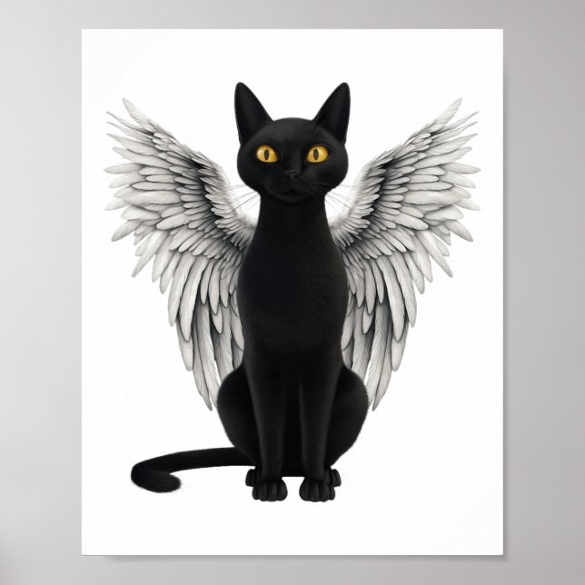 Black Cat Angel Wings  Poster (Front)