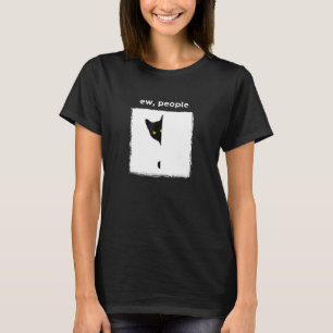 Black Cat Anti Social People Introvert Shy Cat T-Shirt