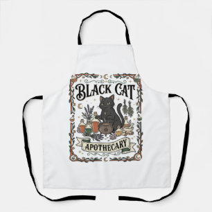 Black Cat Apothecary Cat Witchy Mystic Apothecary  Apron