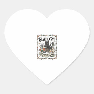 Black Cat Apothecary Cat Witchy Mystic Apothecary Heart Sticker