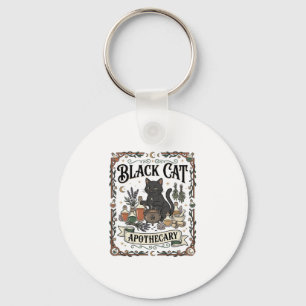 Black Cat Apothecary Cat Witchy Mystic Apothecary Keychain