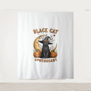 Black Cat Apothecary – Halloween Witchy Moon & Pum Tapestry