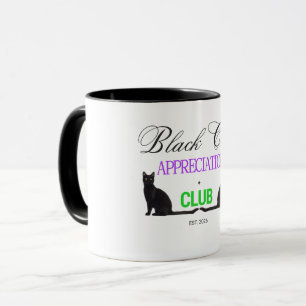 Black Cat Appreciation Club Playful Halloween  Mug