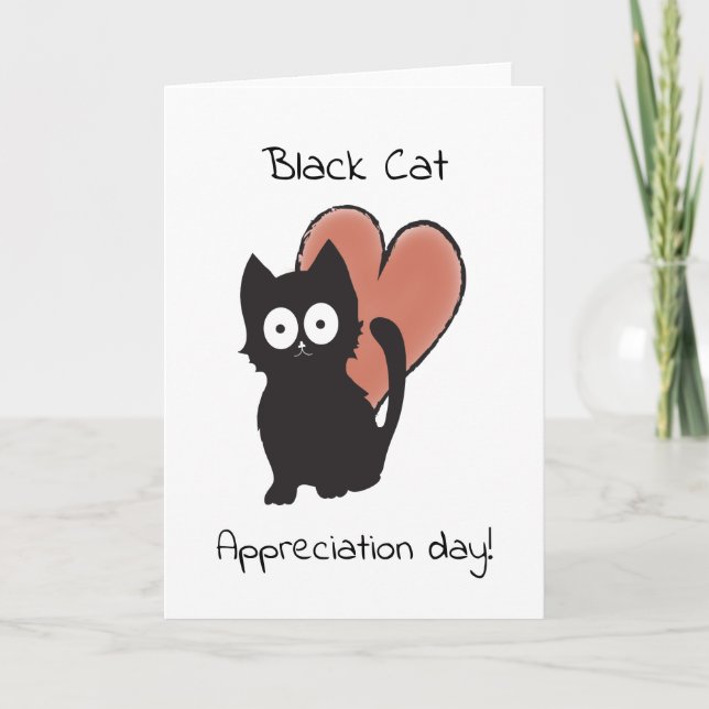 Black Cat Appreciation Day Card (Front)
