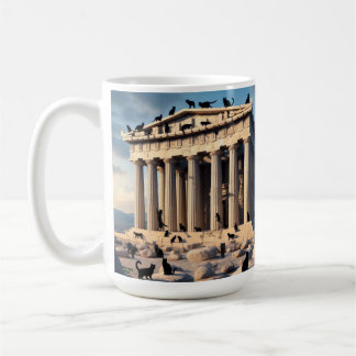 Black Cat Army At The Parthenon Coffee Mug