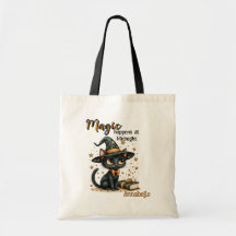  Black Cat Art Bag, Cute Halloween 
