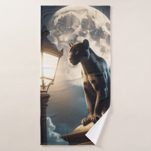 Black Cat Art Bath Towel